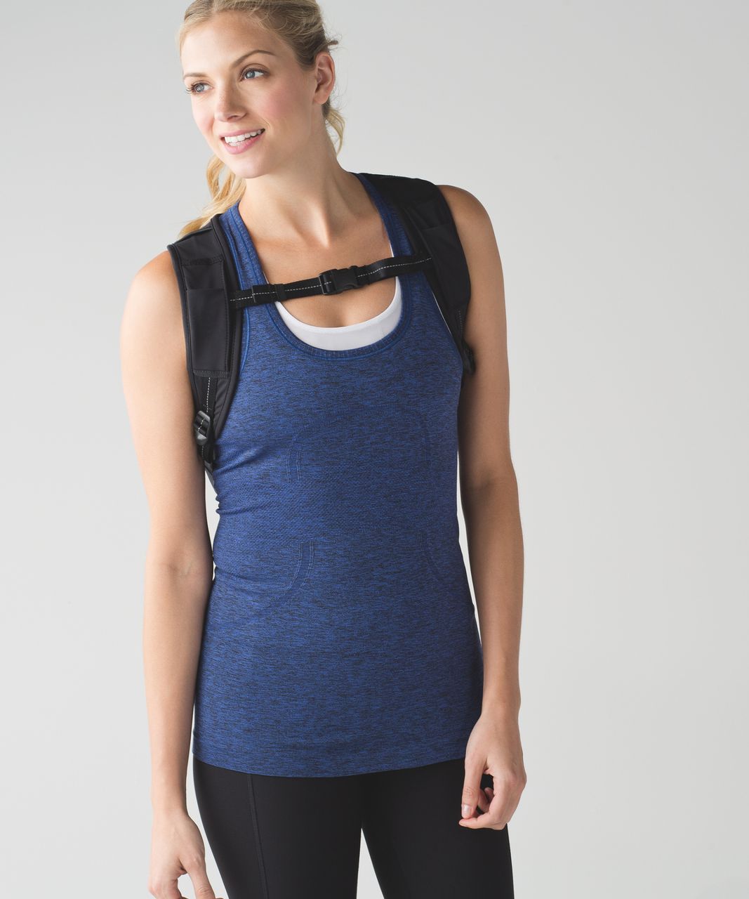 Lululemon Swiftly Tech Racerback - Black / Sapphire Blue