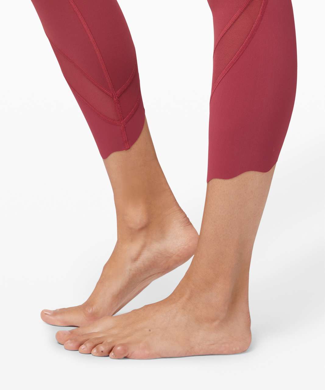 Lululemon Wunder Under Crop High-Rise *Roll Down Scallop Full-On Luxtreme 23  - Chianti - lulu fanatics