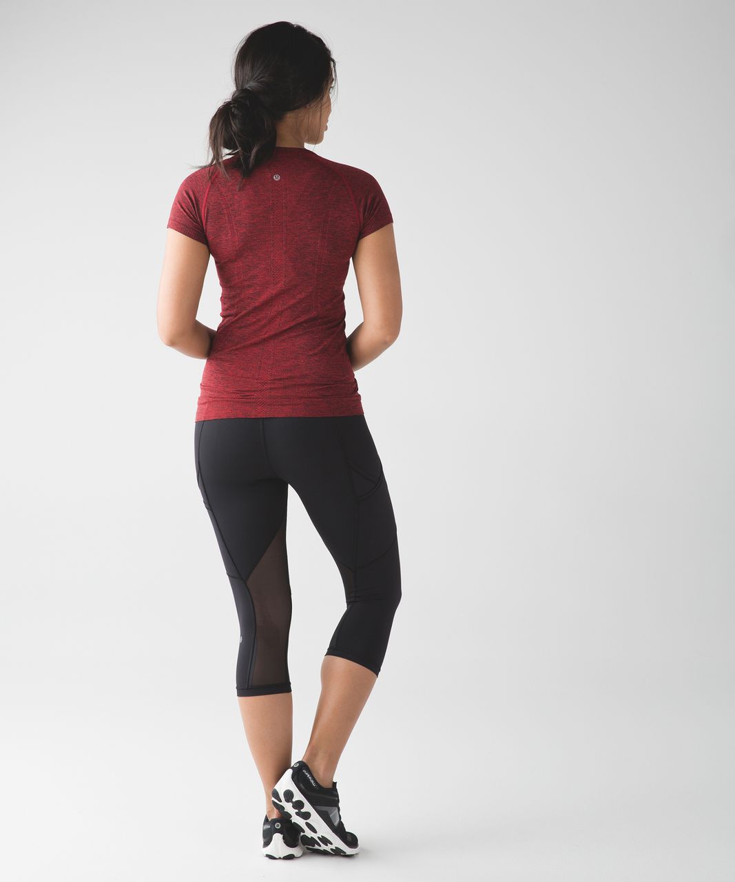 Lululemon Swiftly Tech Short Sleeve Crew - Black / True Red