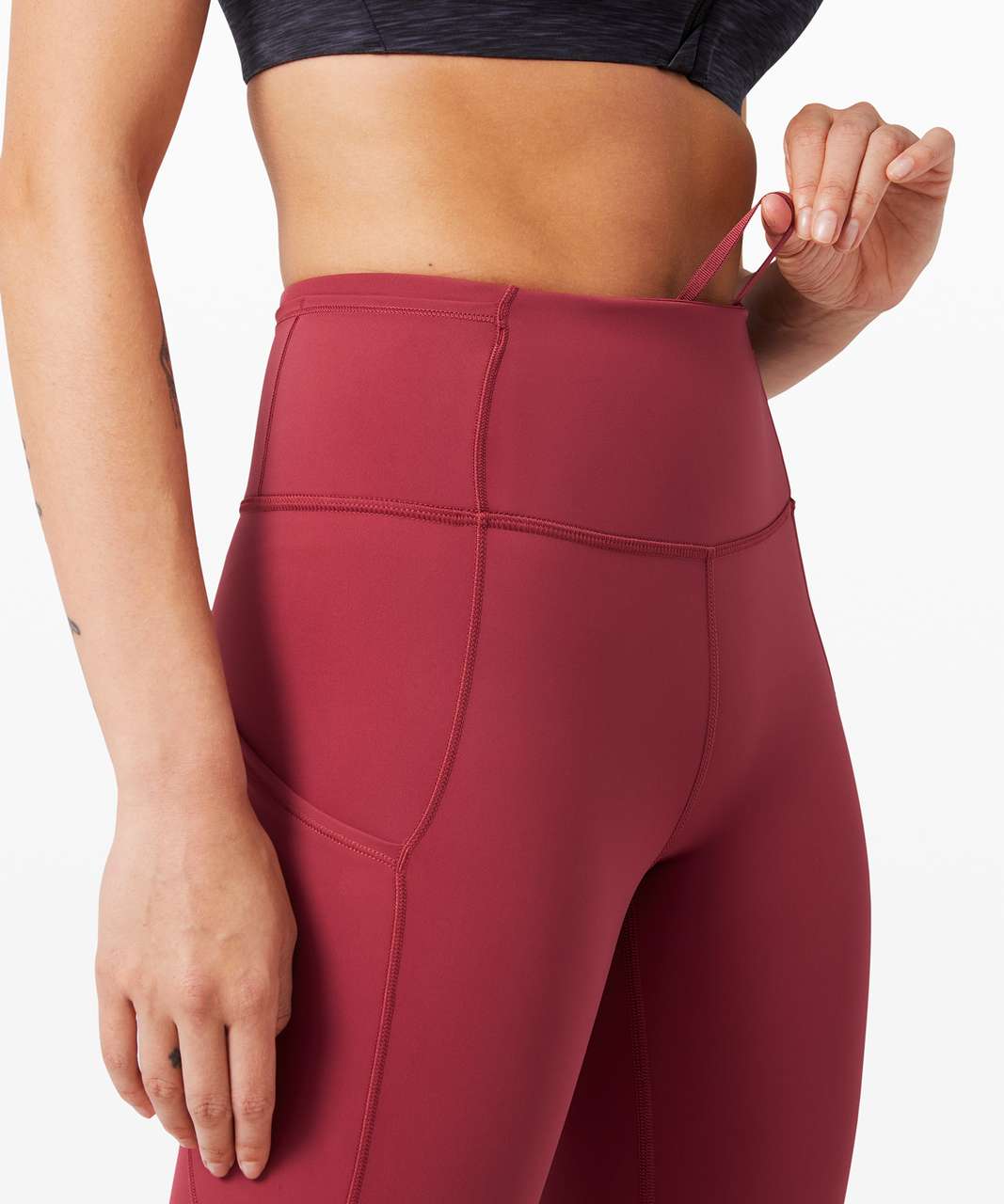 Lululemon Fast and Free Crop II 19 *Non-Reflective - Chianti