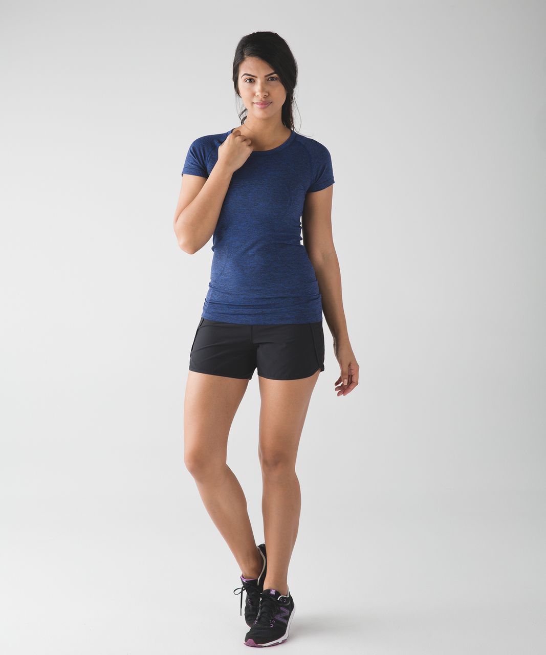 Lululemon Swiftly Tech Short Sleeve Crew - Black / Sapphire Blue