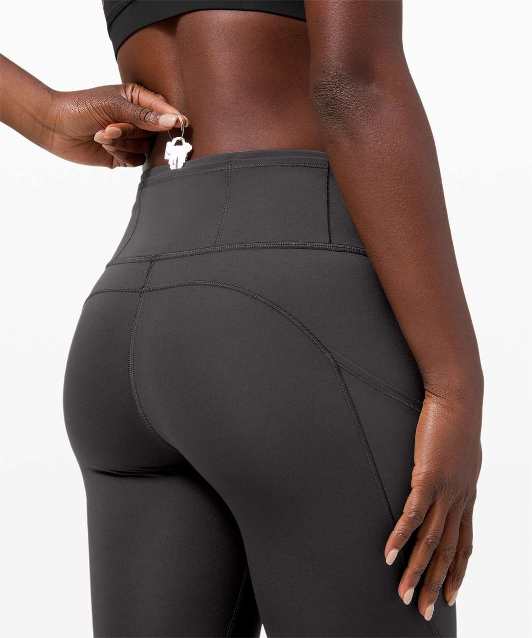 Lululemon Fast and Free Crop II 19 *Non-Reflective - Graphite Grey - lulu  fanatics