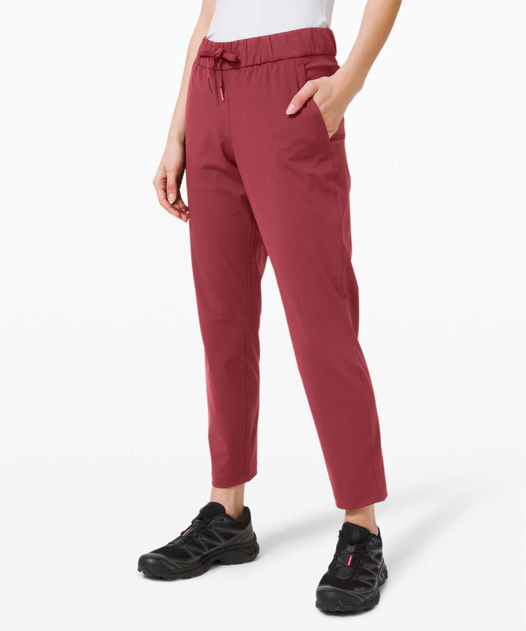 Lululemon On the Fly 7/8 Pant *Woven - Dark Olive - lulu fanatics