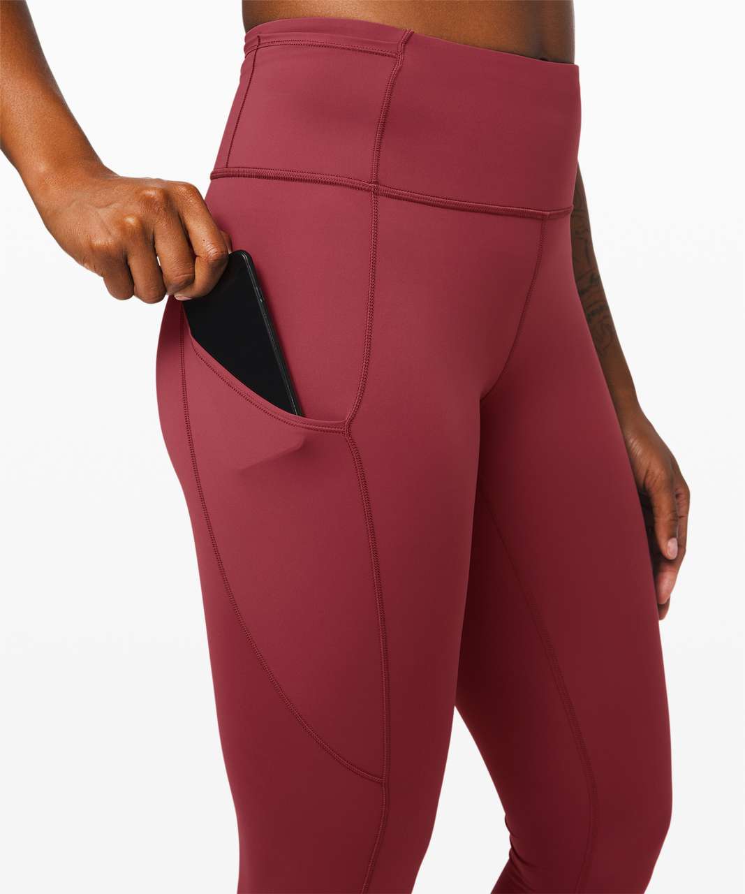 Lululemon Fast & Free 7/8 Tight *Nulux Asia Fit - Chianti, Women's Fashion,  Bottoms, Other Bottoms on Carousell