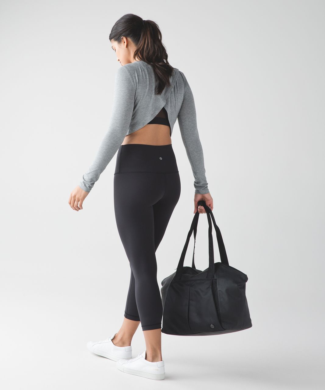 Lululemon Cruiser Cropped Long Sleeve - Heathered Medium Grey