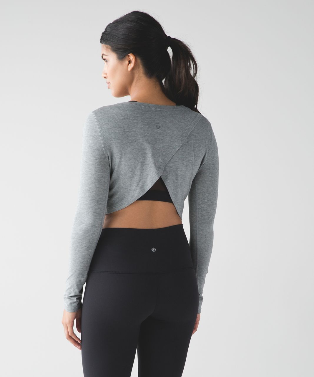 Lululemon Cruiser Cropped Long Sleeve - Heathered Medium Grey