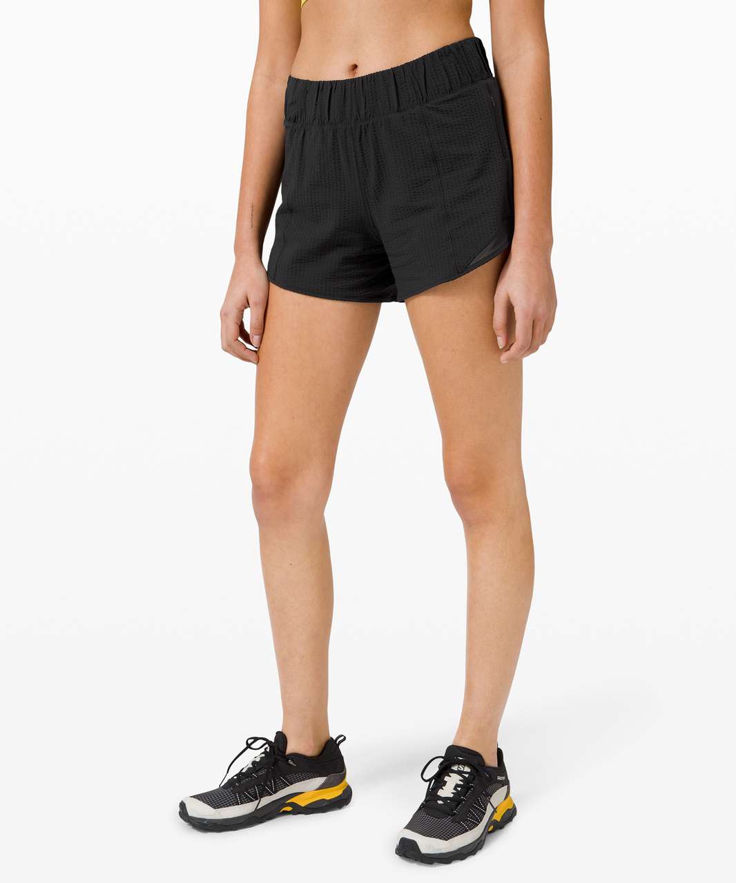 Lululemon Hotty Hot Short High-Rise 4 *Seersucker - Black - lulu fanatics