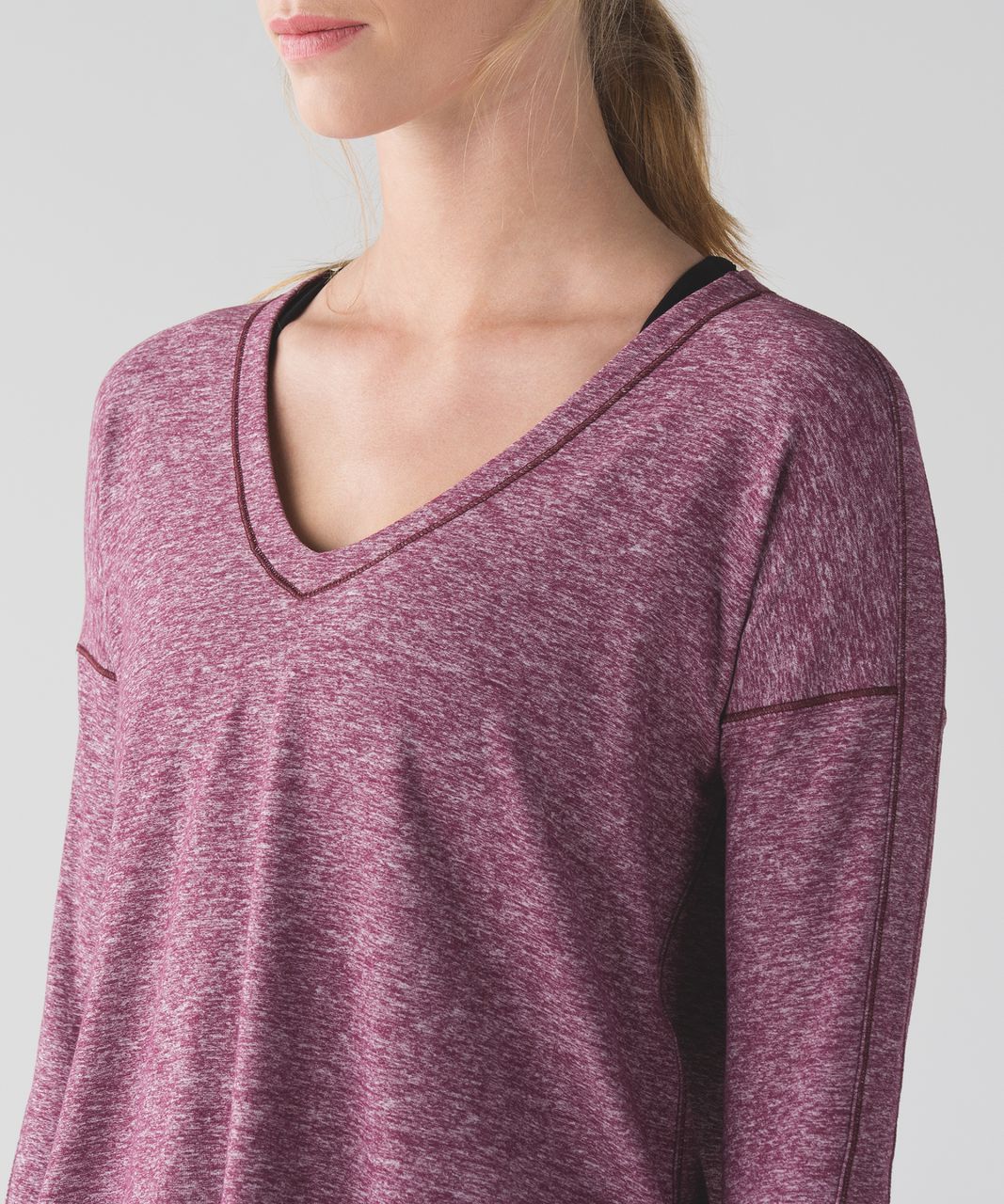 Lululemon Dash To Class Long Sleeve - Heathered Red Grape