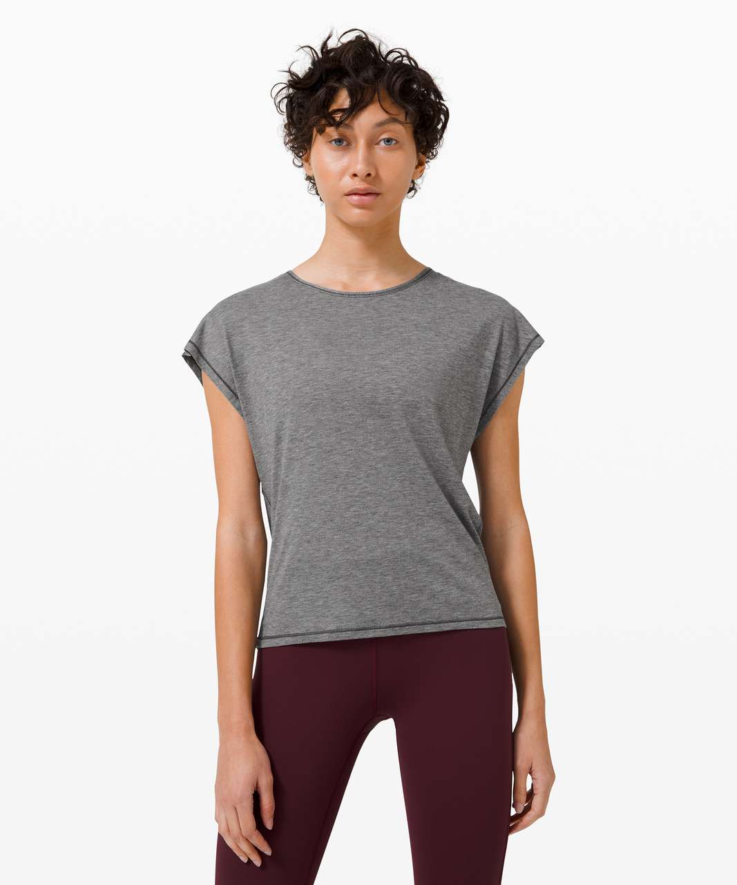 Lululemon Hit the Floor Short Sleeve - Heathered Graphite Grey