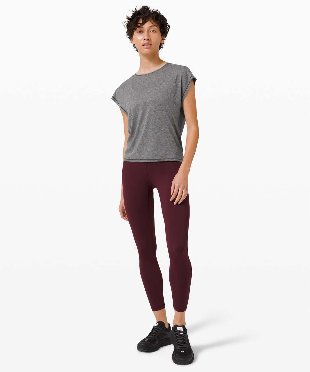 Lululemon Hit the Floor Short Sleeve - Heathered Graphite Grey