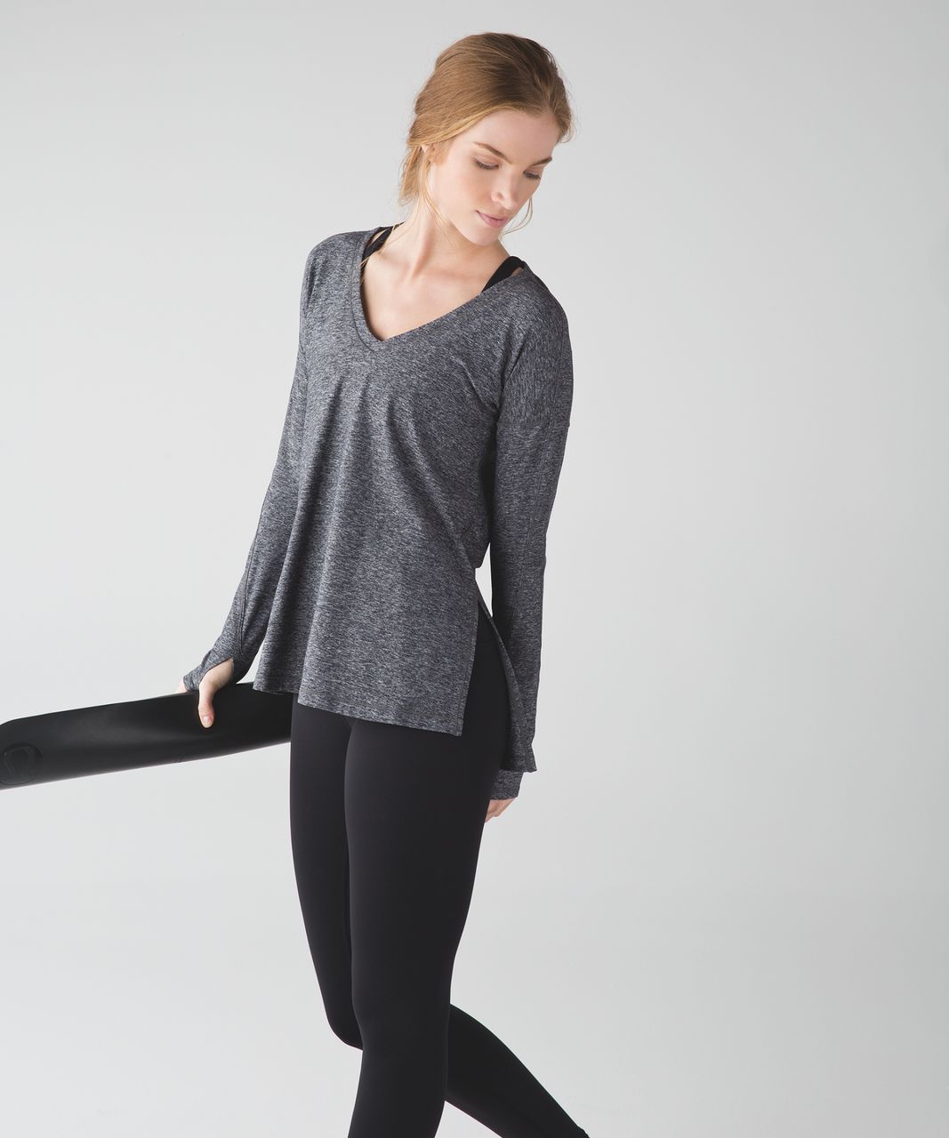 Lululemon Dash To Class Long Sleeve - Heathered Black