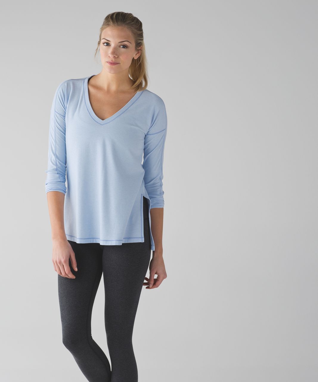 Lululemon Dash To Class Long Sleeve - Heathered Chalk