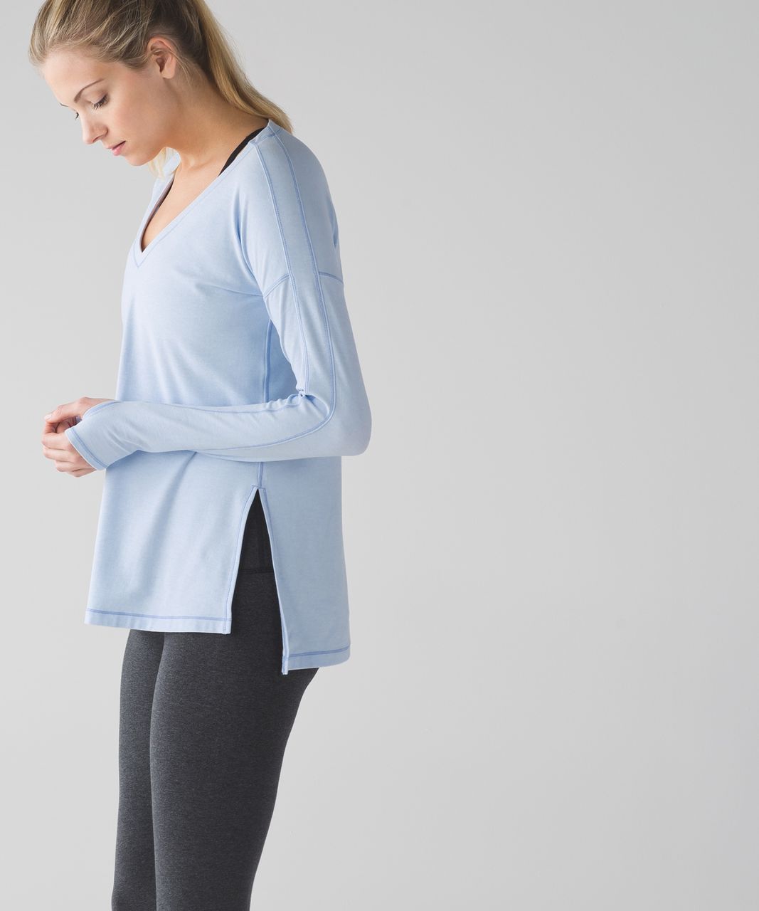 Lululemon Dash To Class Long Sleeve - Heathered Chalk