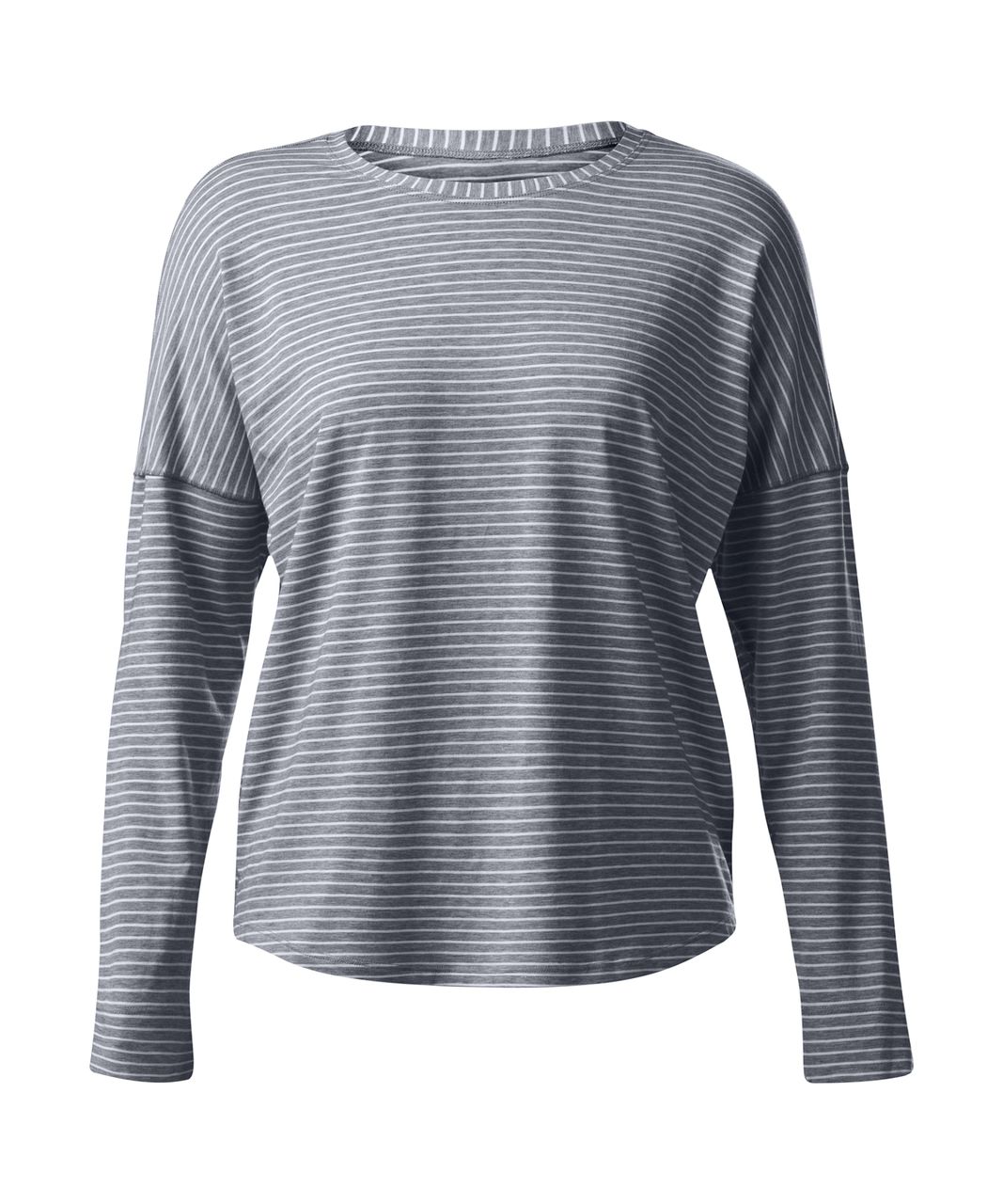 Lululemon Cruiser Long Sleeve - Modern Stripe Heathered Medium Grey White