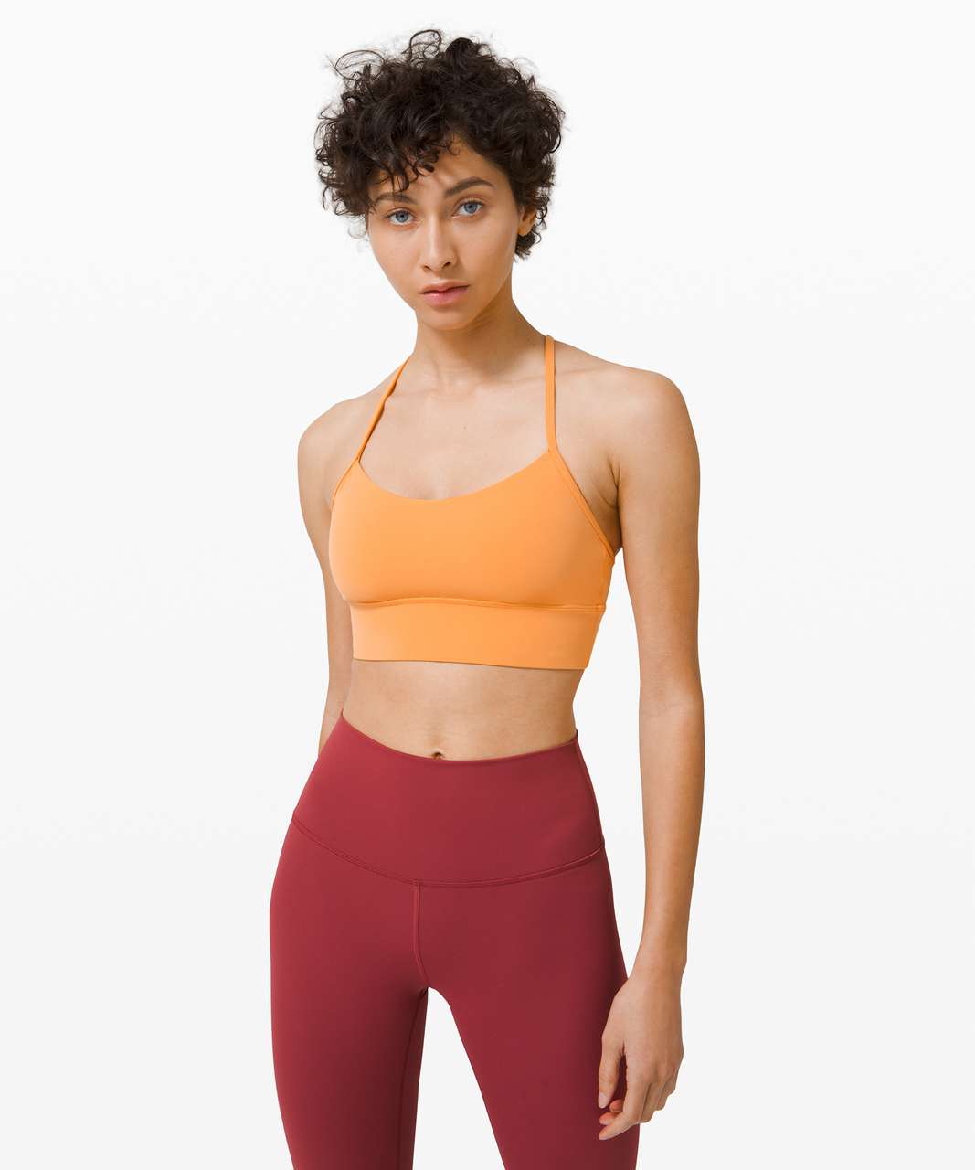 Lululemon Flow Y Bra Long Line Nulu *Light Support, B/C Cup (Online Only) - Monarch Orange