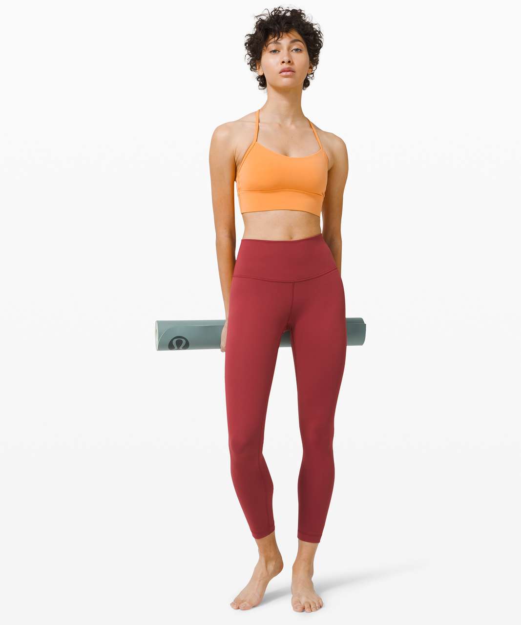 Lululemon Flow Y Bra Long Line Nulu *Light Support, B/C Cup (Online Only) - Monarch Orange