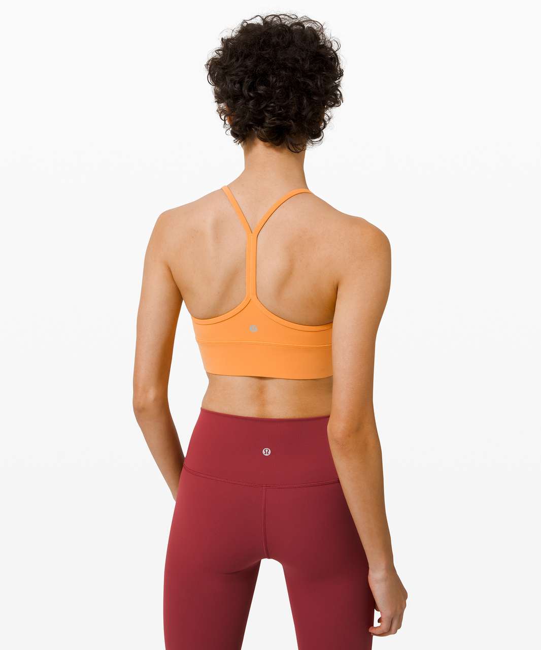 Lululemon Flow Y Bra Long Line Nulu *Light Support, B/C Cup (Online Only) - Monarch Orange