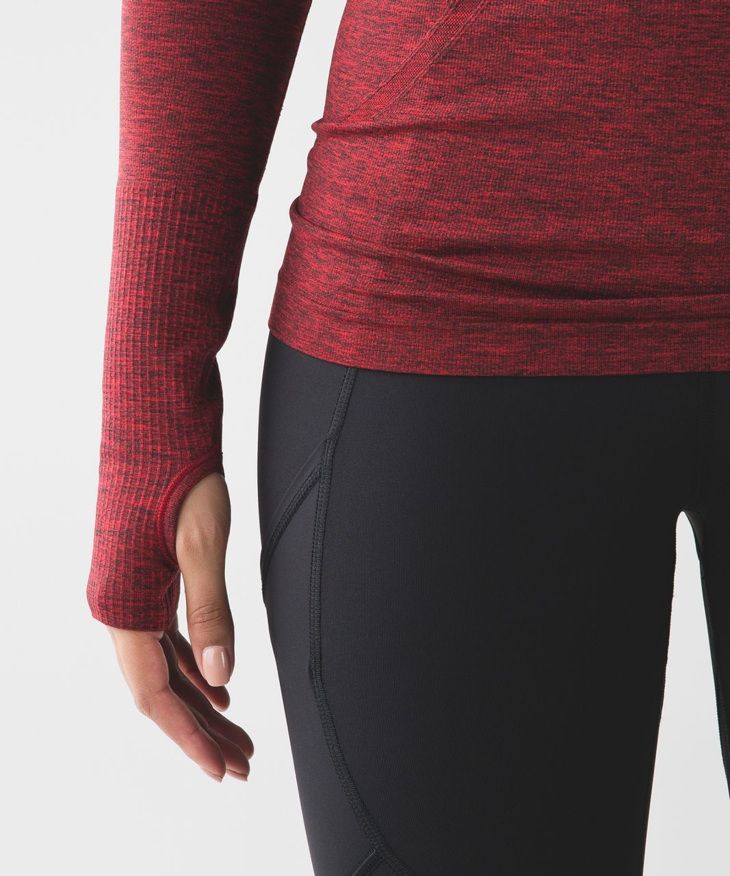 Lululemon Swiftly Tech Long Sleeve Crew - Black / True Red