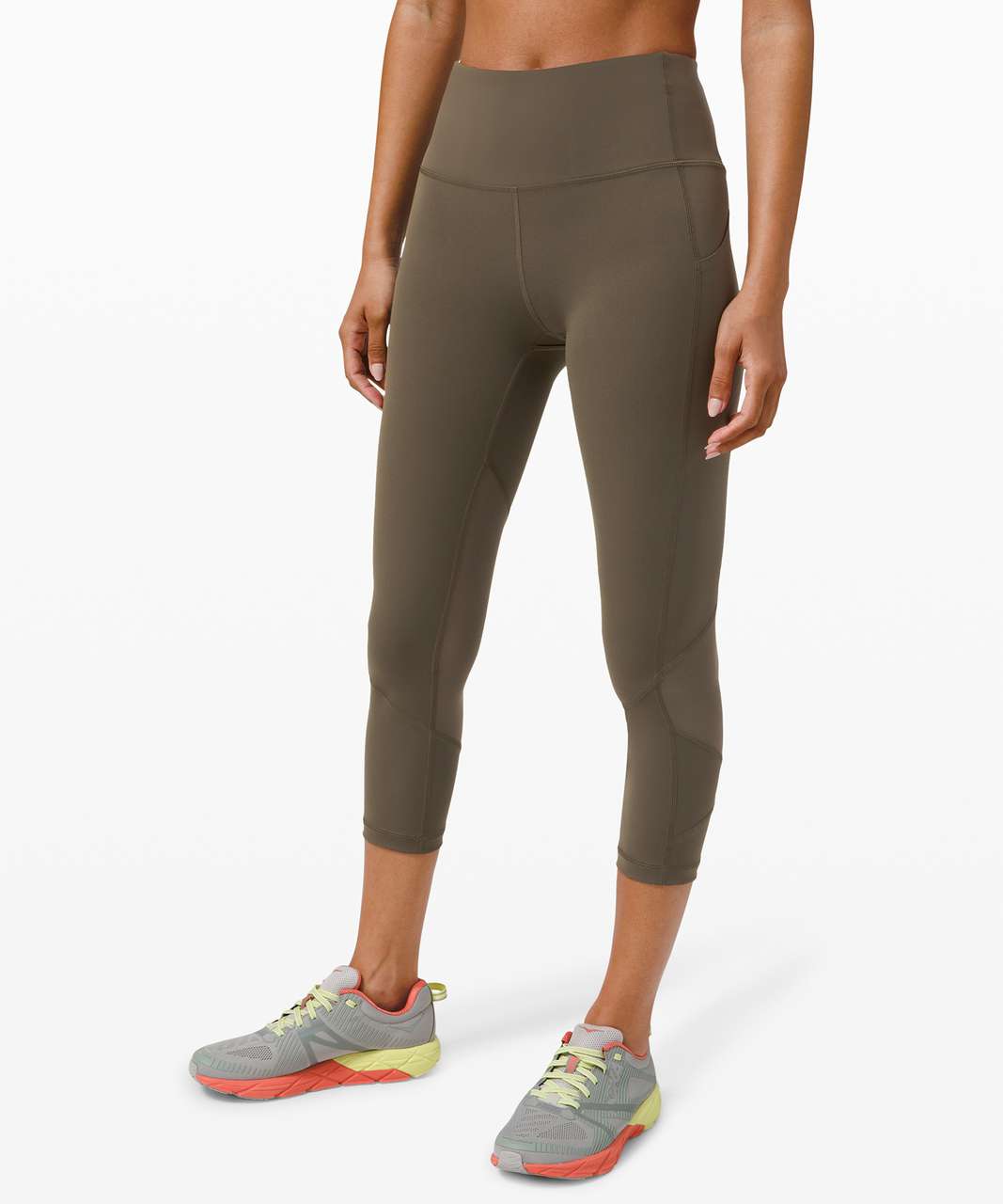 Lululemon Pace Rival High-Rise Crop 22 - Dark Olive - lulu fanatics