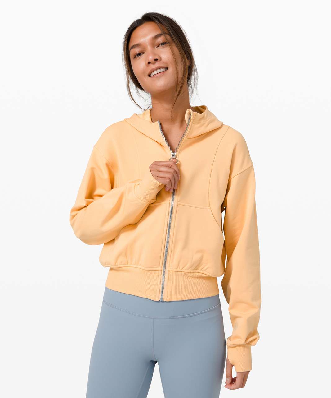 Lululemon Catch a Breath Zip Hoodie - Ivory Peach