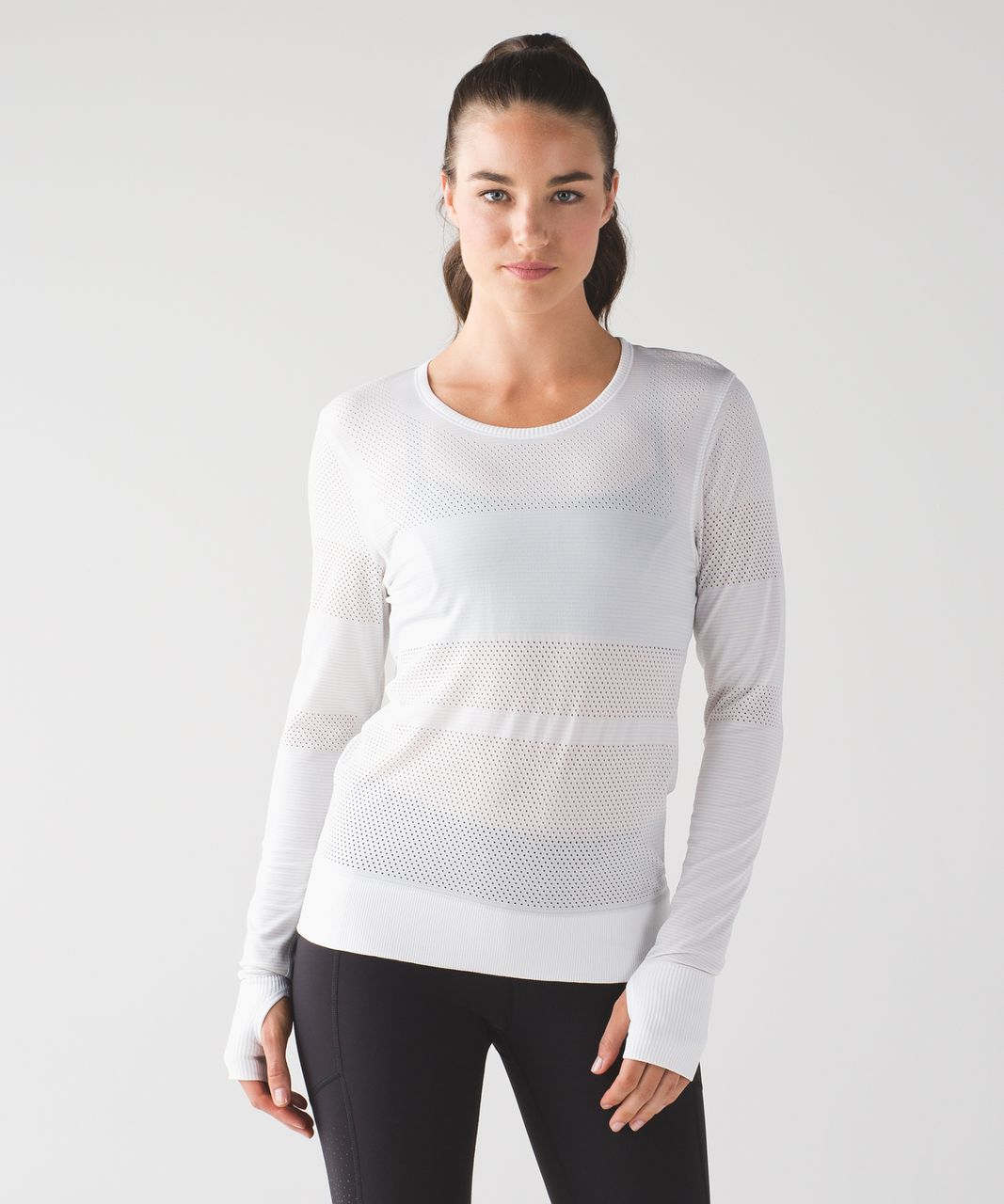 Lululemon Breeze By Long Sleeve II - Heathered White