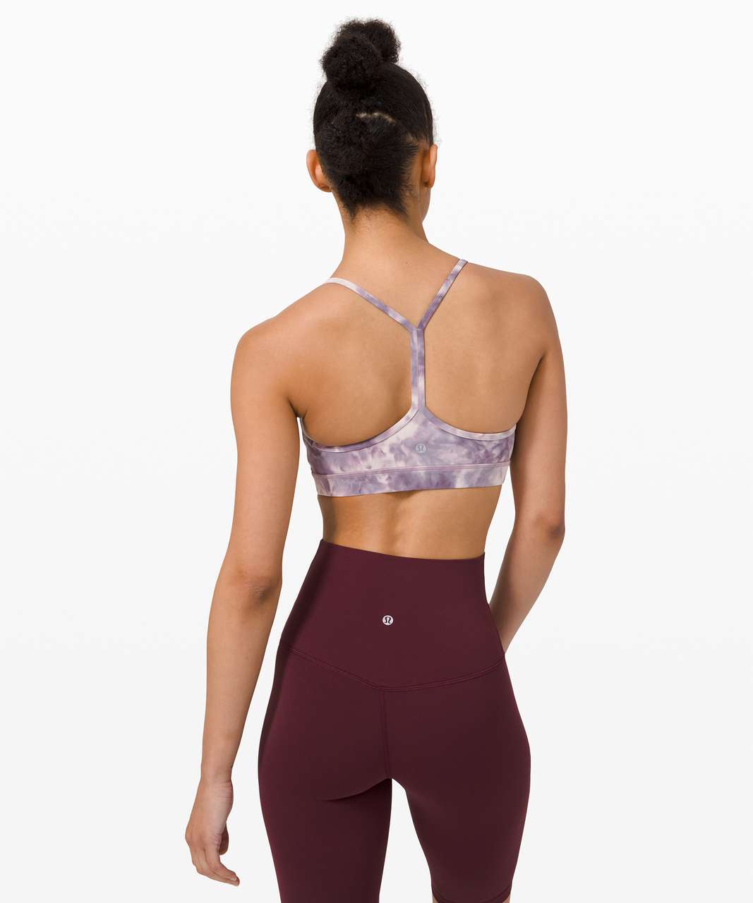 Lululemon Flow Y Bra Nulu *Light Support, B/C Cup - Diamond Dye Pink Bliss Graphite Purple