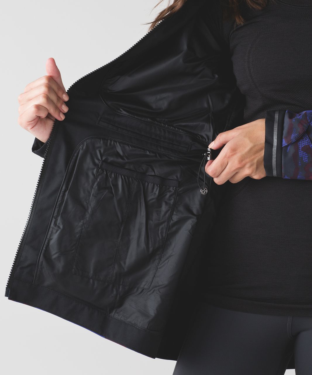 Lululemon Rain For Daze Jacket II - Hounds Camo Emperor Blue Black