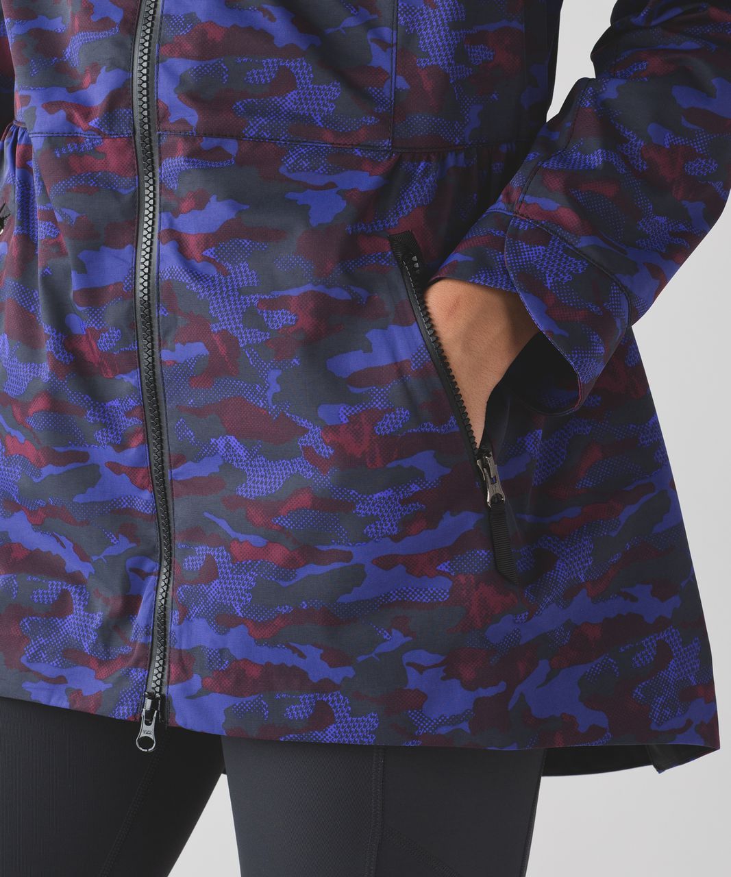 Lululemon Rain For Daze Jacket II - Hounds Camo Emperor Blue Black