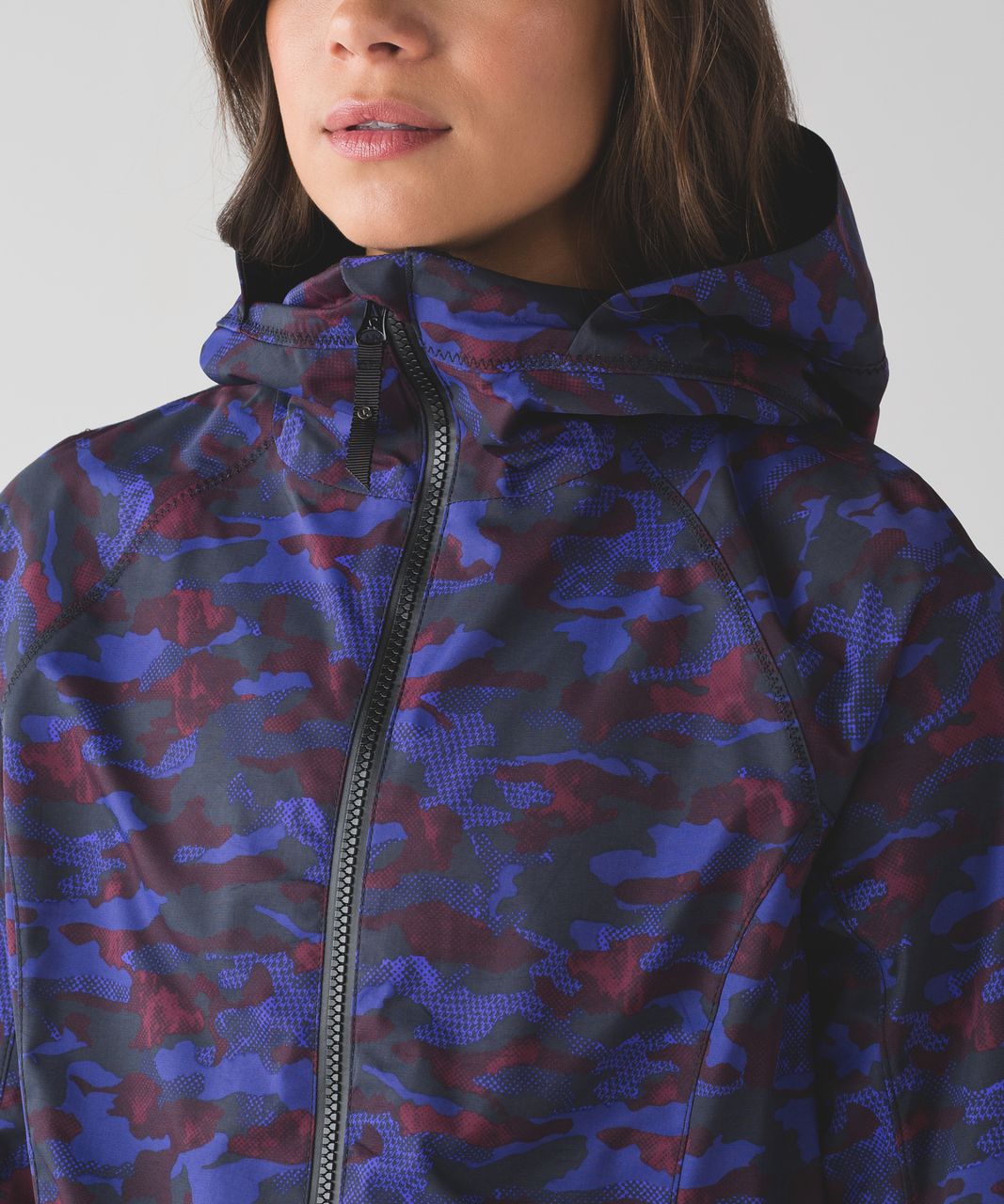 Lululemon Rain For Daze Jacket II - Hounds Camo Emperor Blue Black