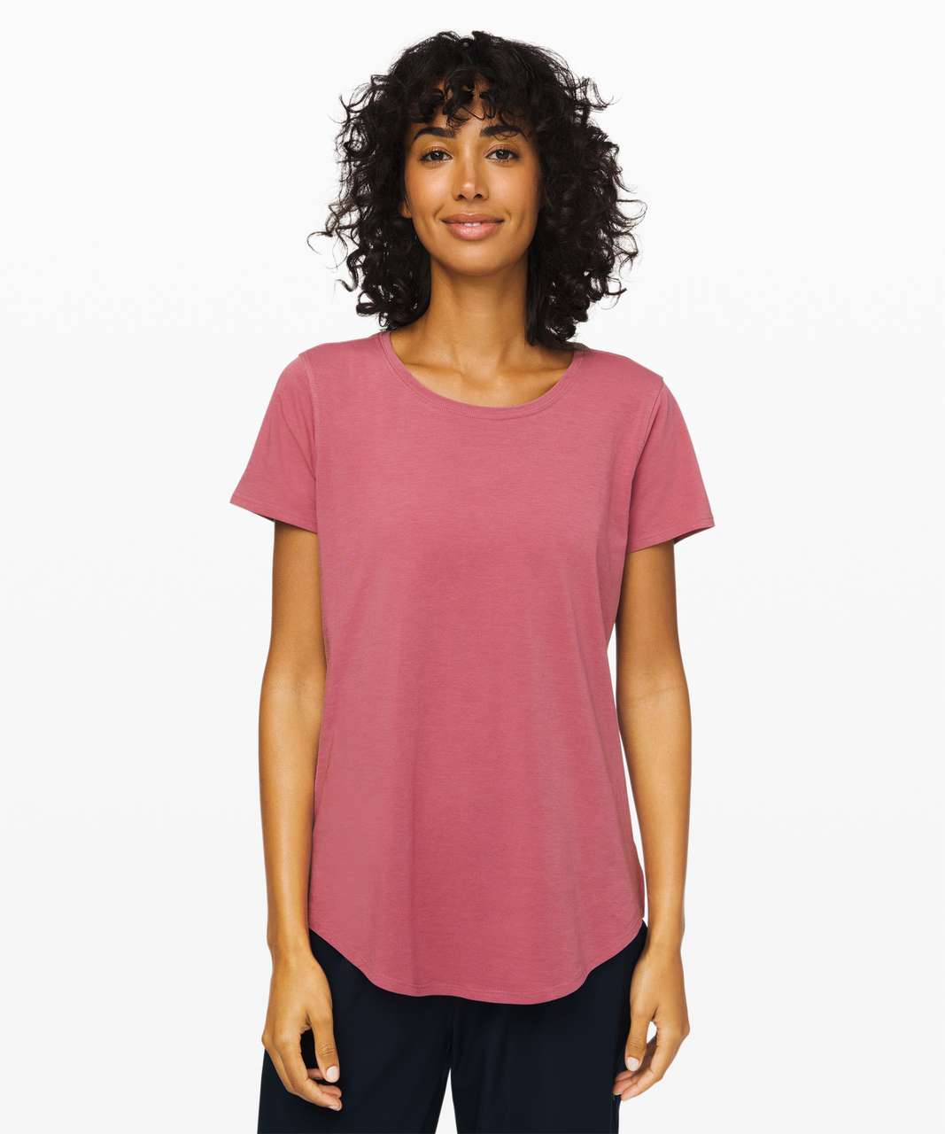 Lululemon Love Crew Tee Pima Cotton Size 2 Dark Red DKRD 25298.