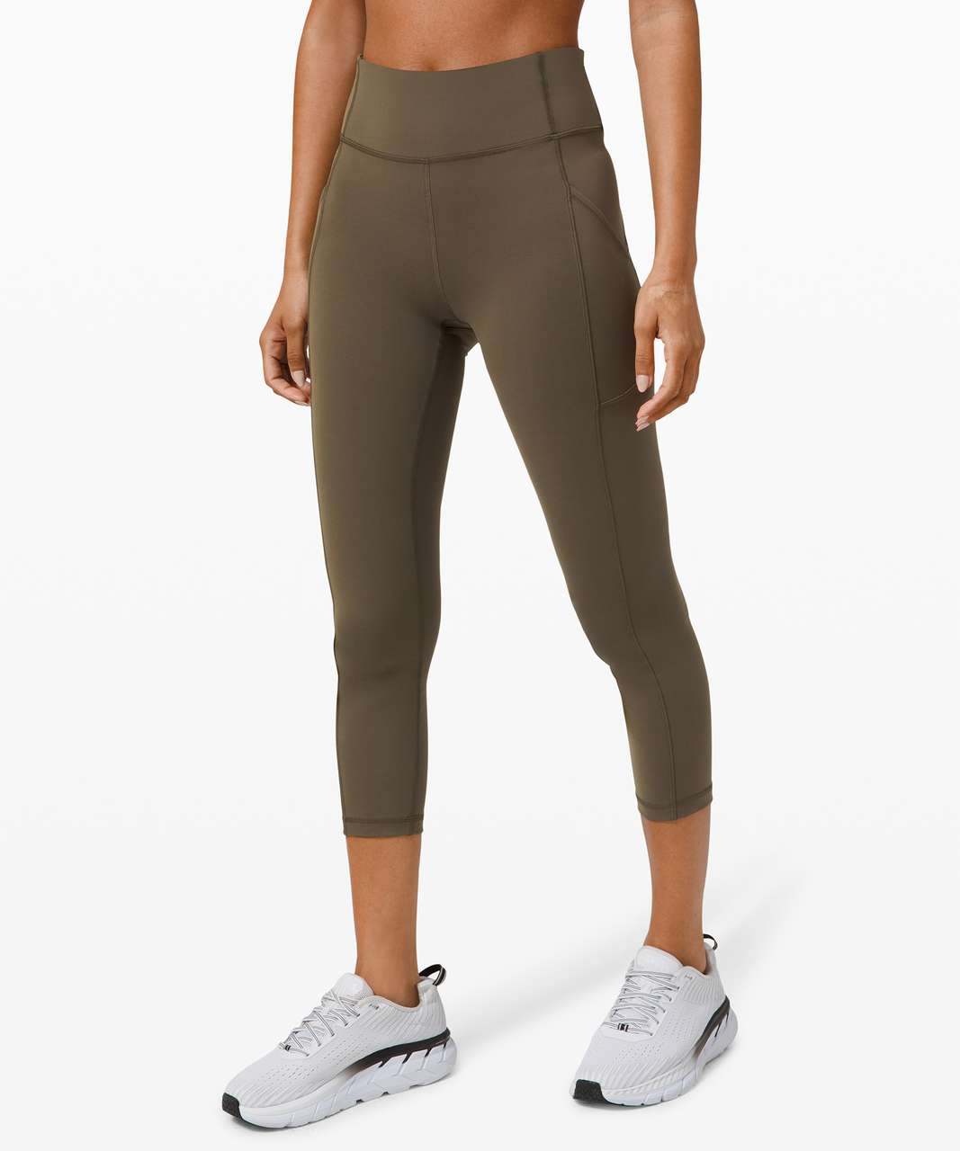 US 8) Lululemon Align High Rise Crop Leggings with Pockets 23 in Dark  Olive, Women's Fashion, Activewear on Carousell