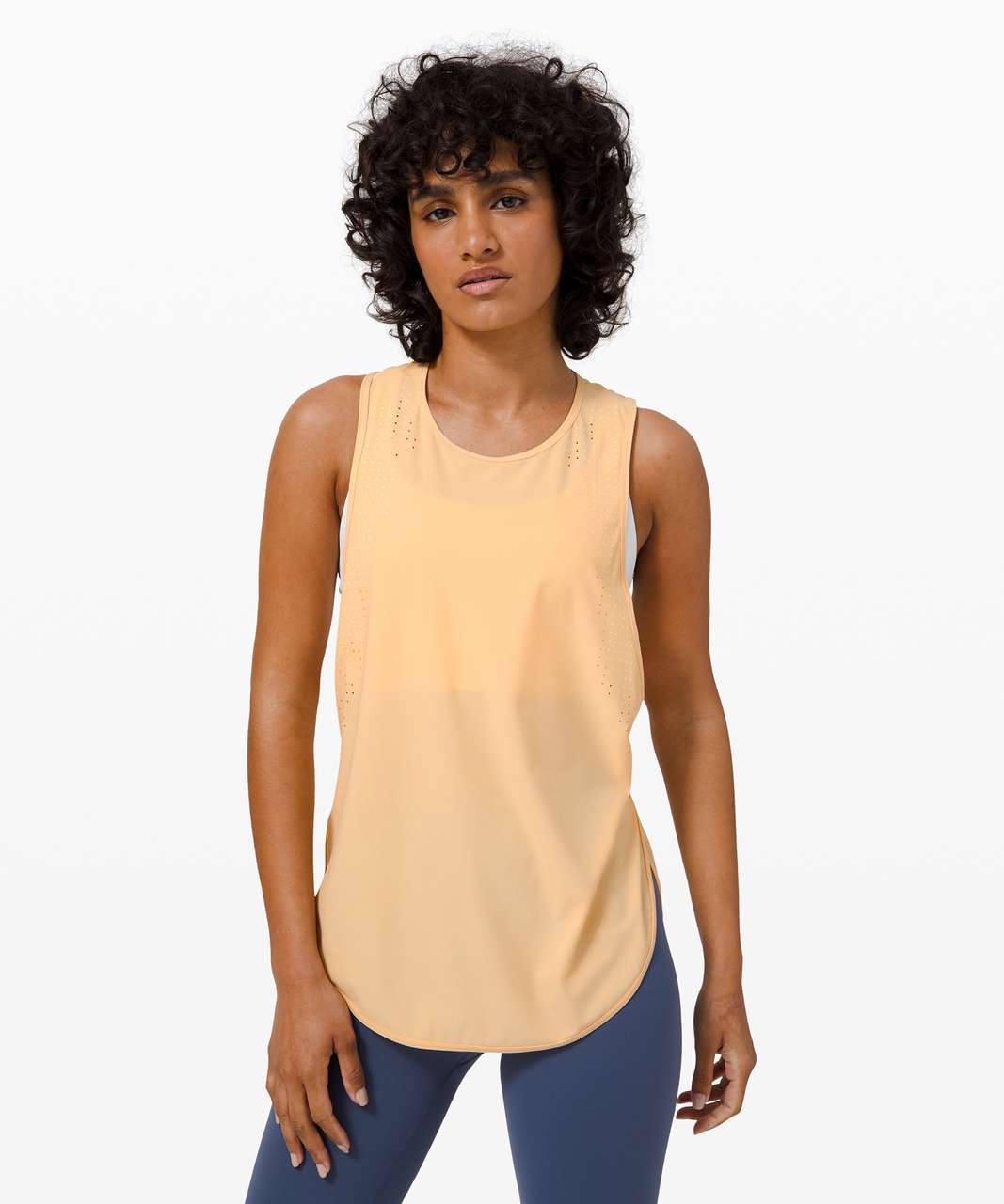 Lululemon All Run Long Tank - Ivory Peach