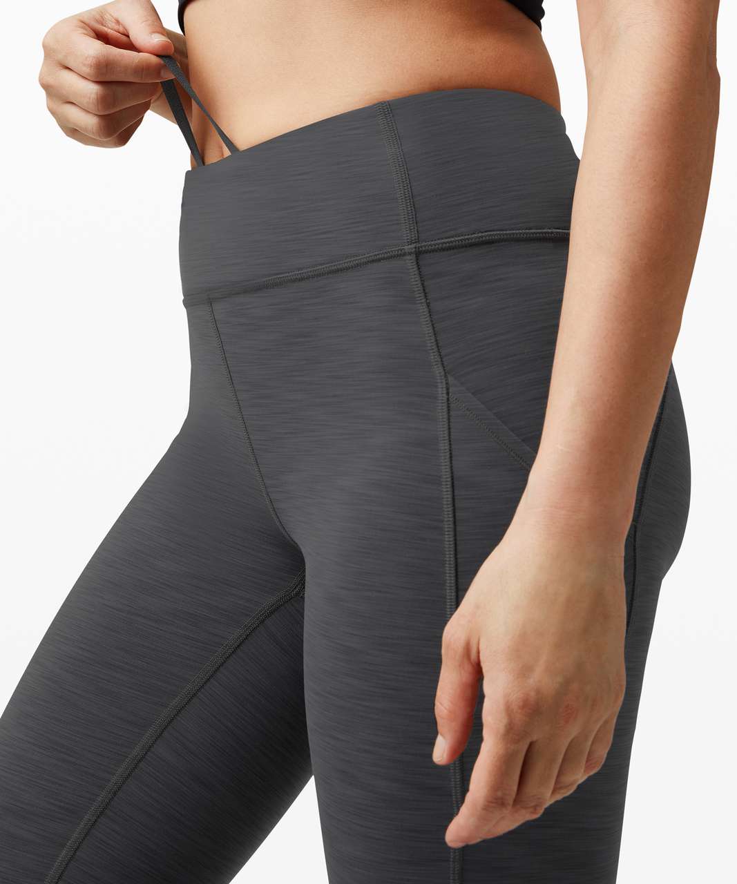 Lululemon Power Thru High Rise Crop 23 - Black - lulu fanatics