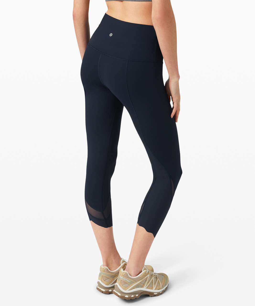 Lululemon Wunder Under Crop High-Rise *Roll Down Scallop Full-On Luxtreme  23 - True Navy - lulu fanatics