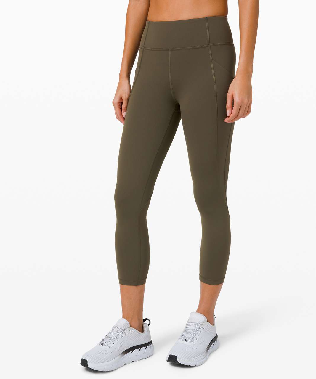 Lululemon Time To Sweat Crop *23 - Dark Olive - lulu fanatics