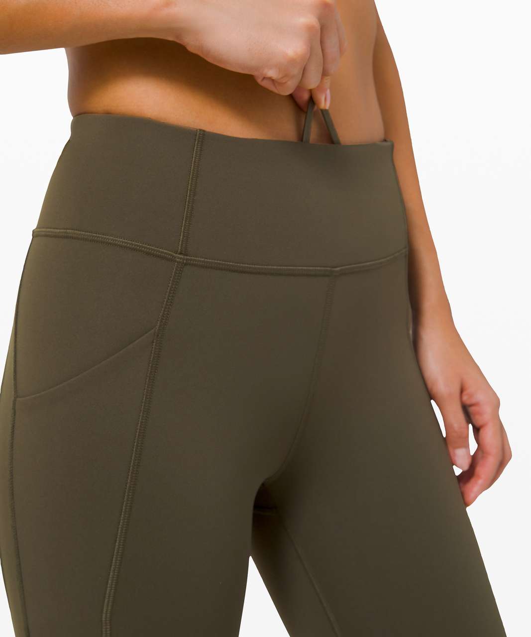 Lululemon Time To Sweat Crop 23 in Dark Olive Size 4 W6AWSS