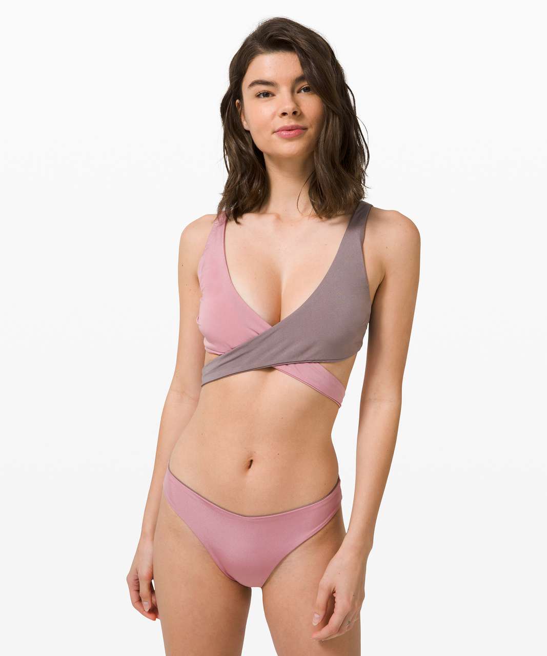 Lululemon All that Glimmers Wrap Top - Lunar Rock / Pink Taupe