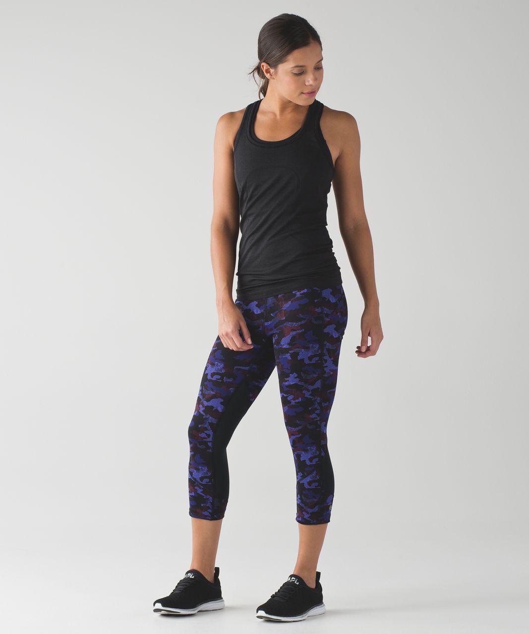 Lululemon Pace Rival Crop 19 Power Luxtreme Suited Jacquard Black