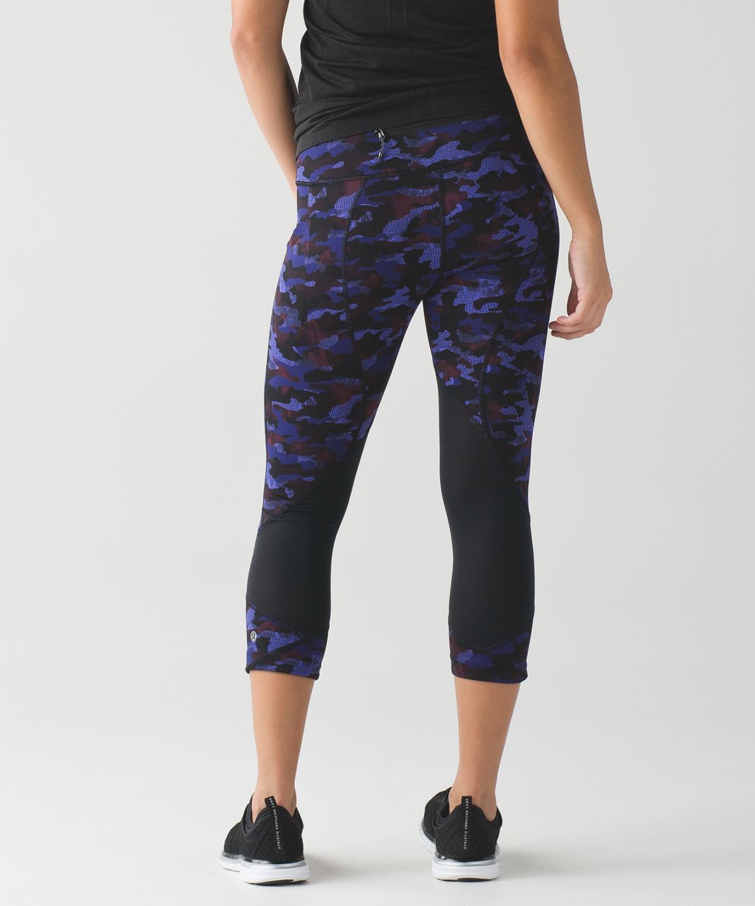 Lululemon Pace Rival Crop - Hounds Camo Emperor Blue Black / Black