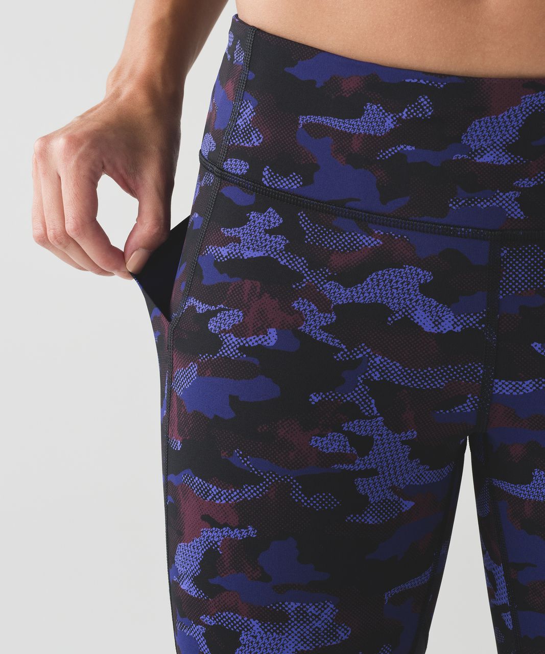 Lululemon Pace Rival Crop - Hounds Camo Emperor Blue Black / Black