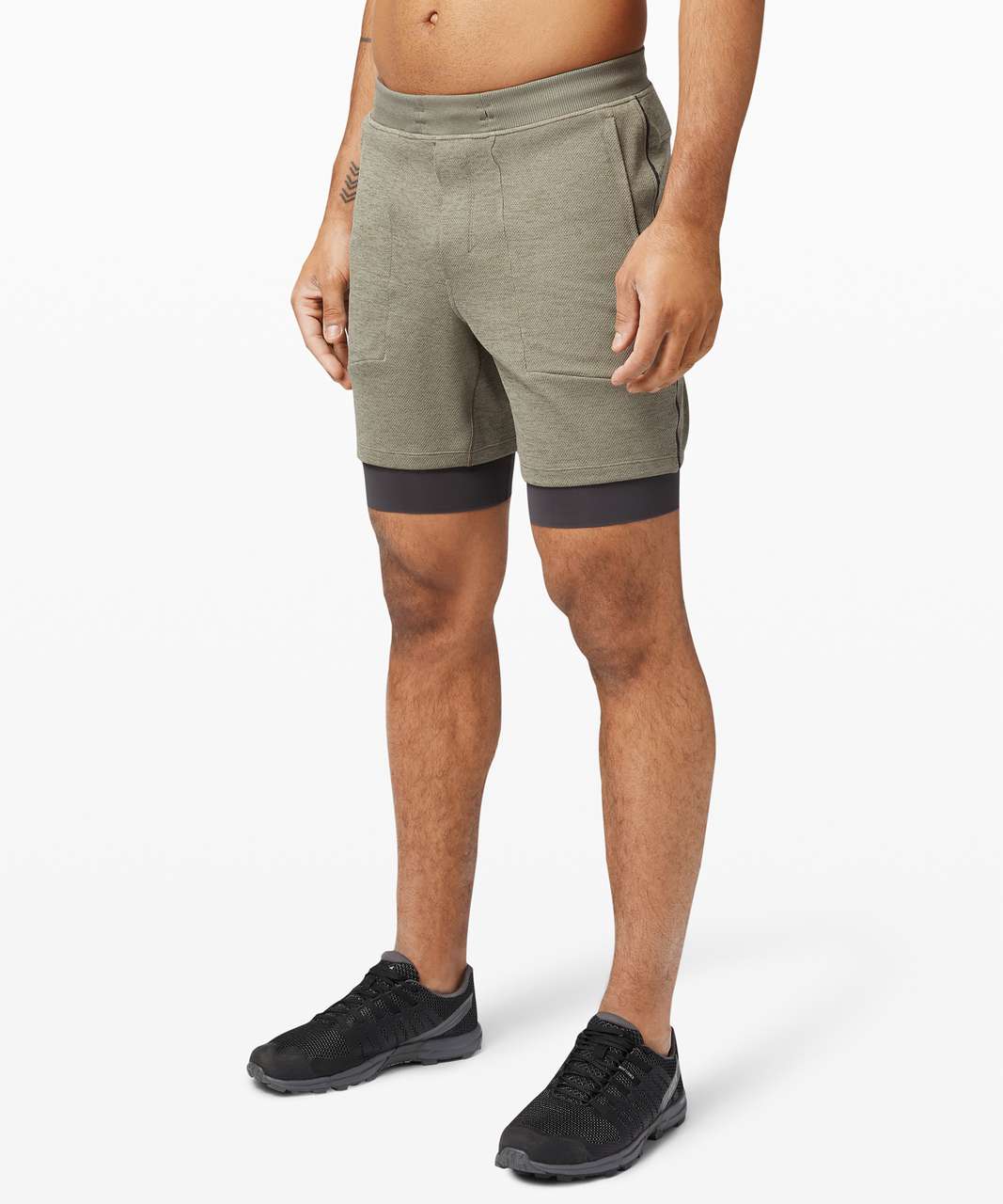 Lululemon T.H.E. Short 7 Mesh *Liner - Medium Olive / Riverstone