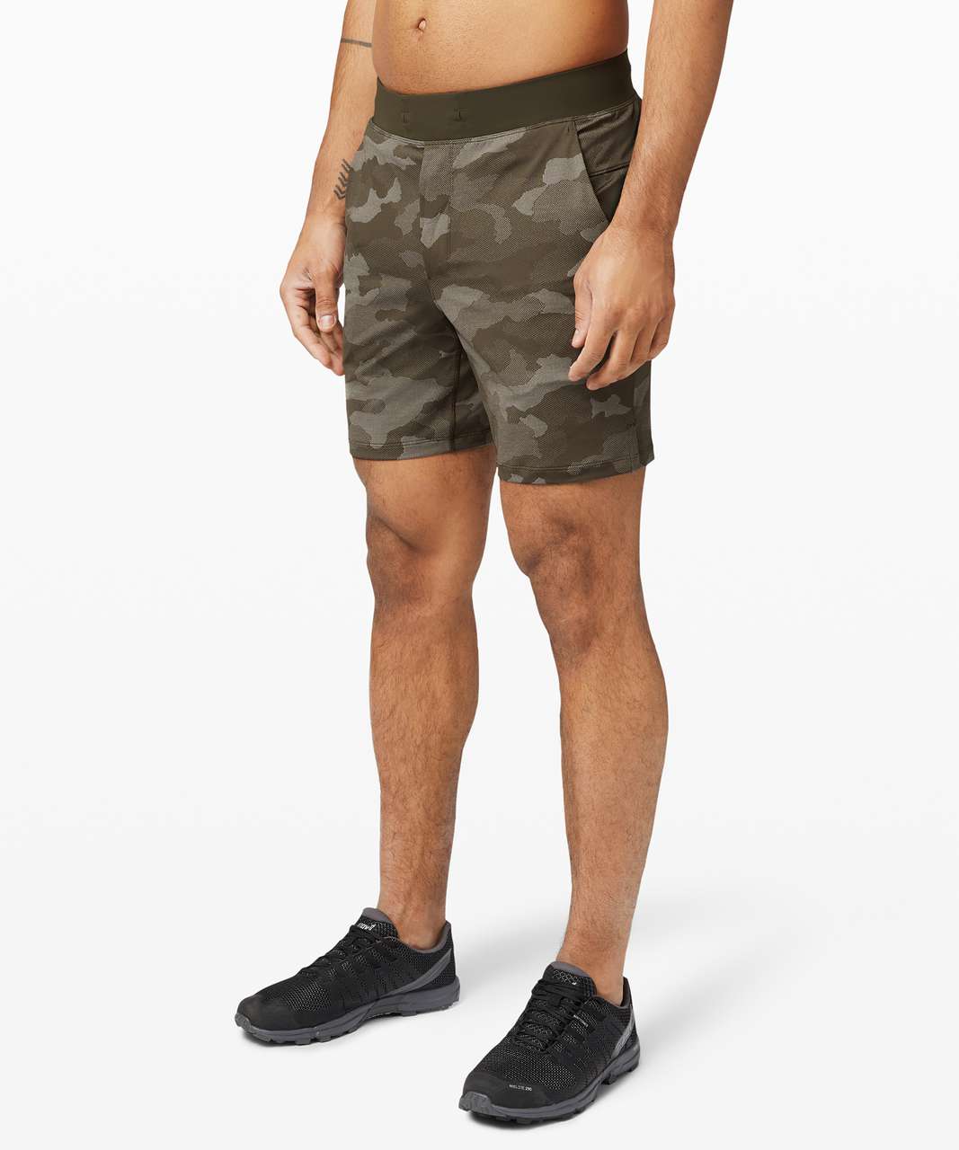 Lululemon T.H.E. Short 7" Mesh *Linerless - Variegated Mesh Camo Max Dark Olive