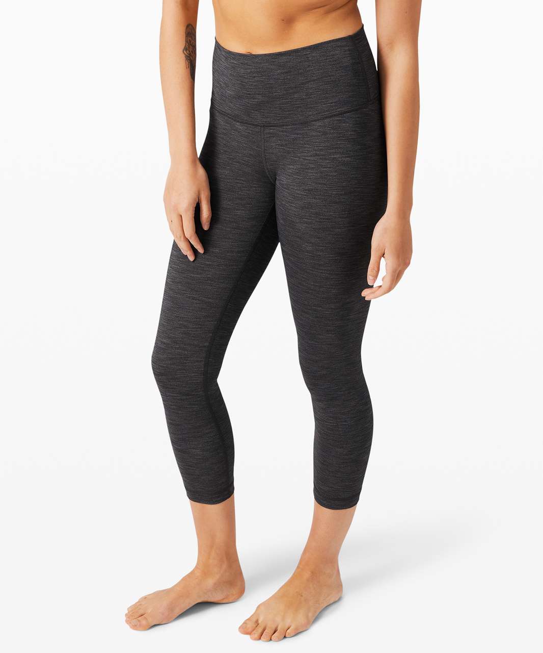 Lululemon Wunder Under Crop High-Rise *Full-On Luxtreme 23 - Heathered  Black - lulu fanatics