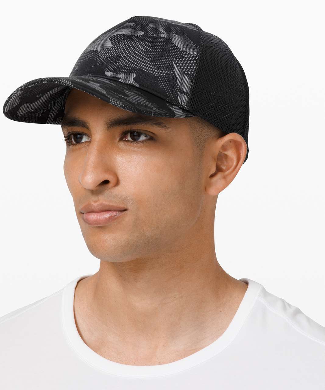 Lululemon Fast and Free Mens Run Hat - Variegated Mesh Camo Black - lulu  fanatics