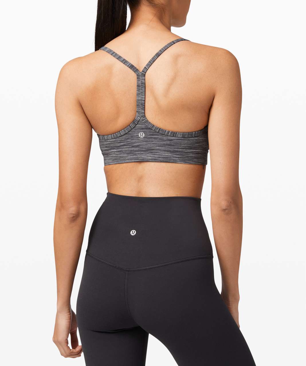 Lululemon Flow Y Bra Nulu *Light Support, B/C Cup - Wee Are From Space Dark Carbon Ice Grey