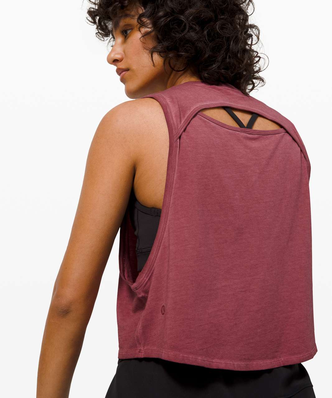 Lululemon Cut Back Crop Tank *Wash - Washed Chianti