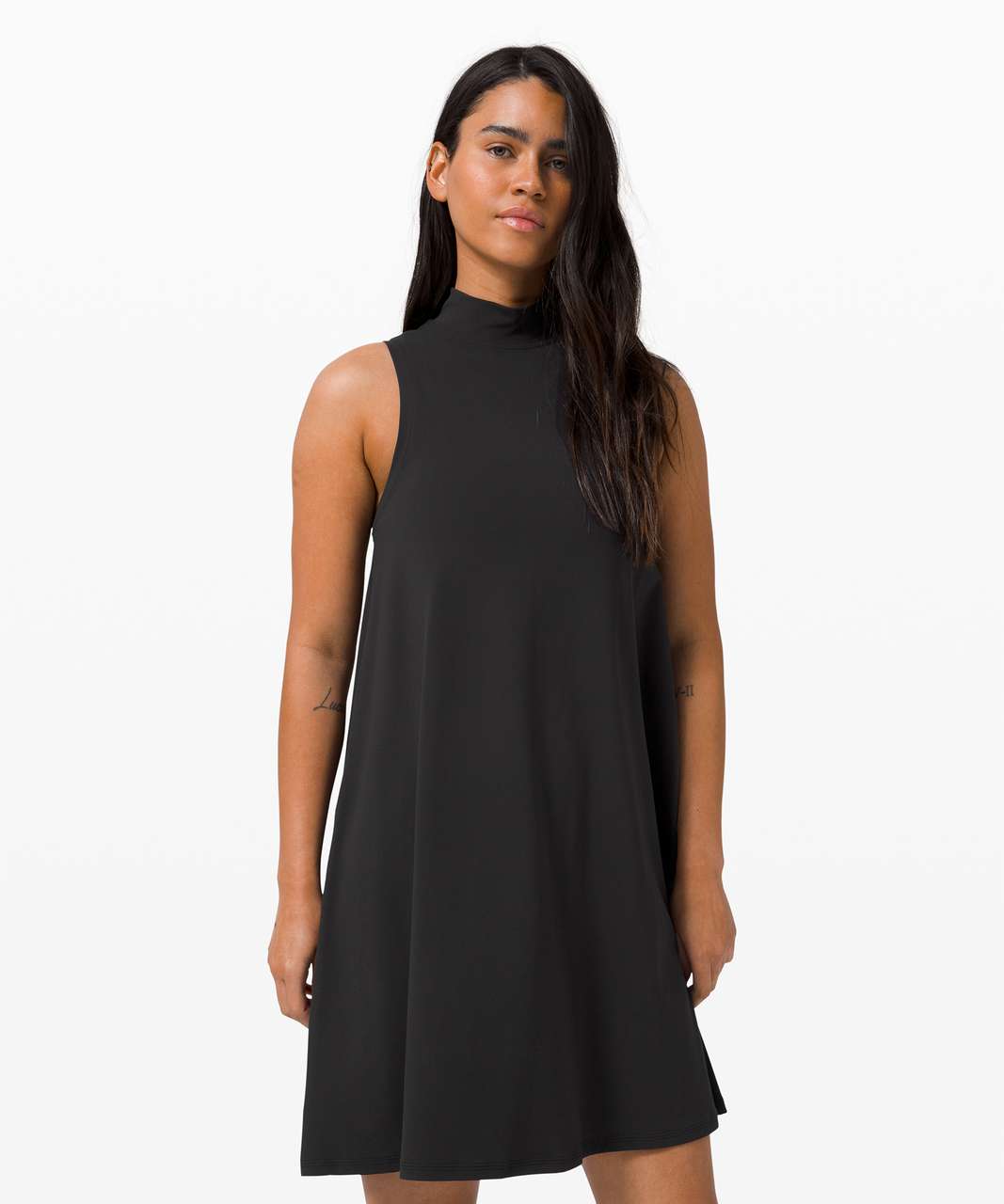 Lululemon All Aligned A-line Dress - Black - lulu fanatics