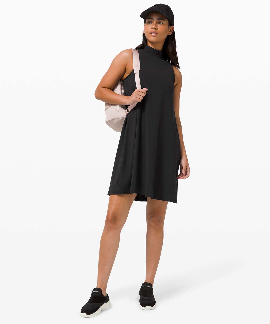 high neck a line dress