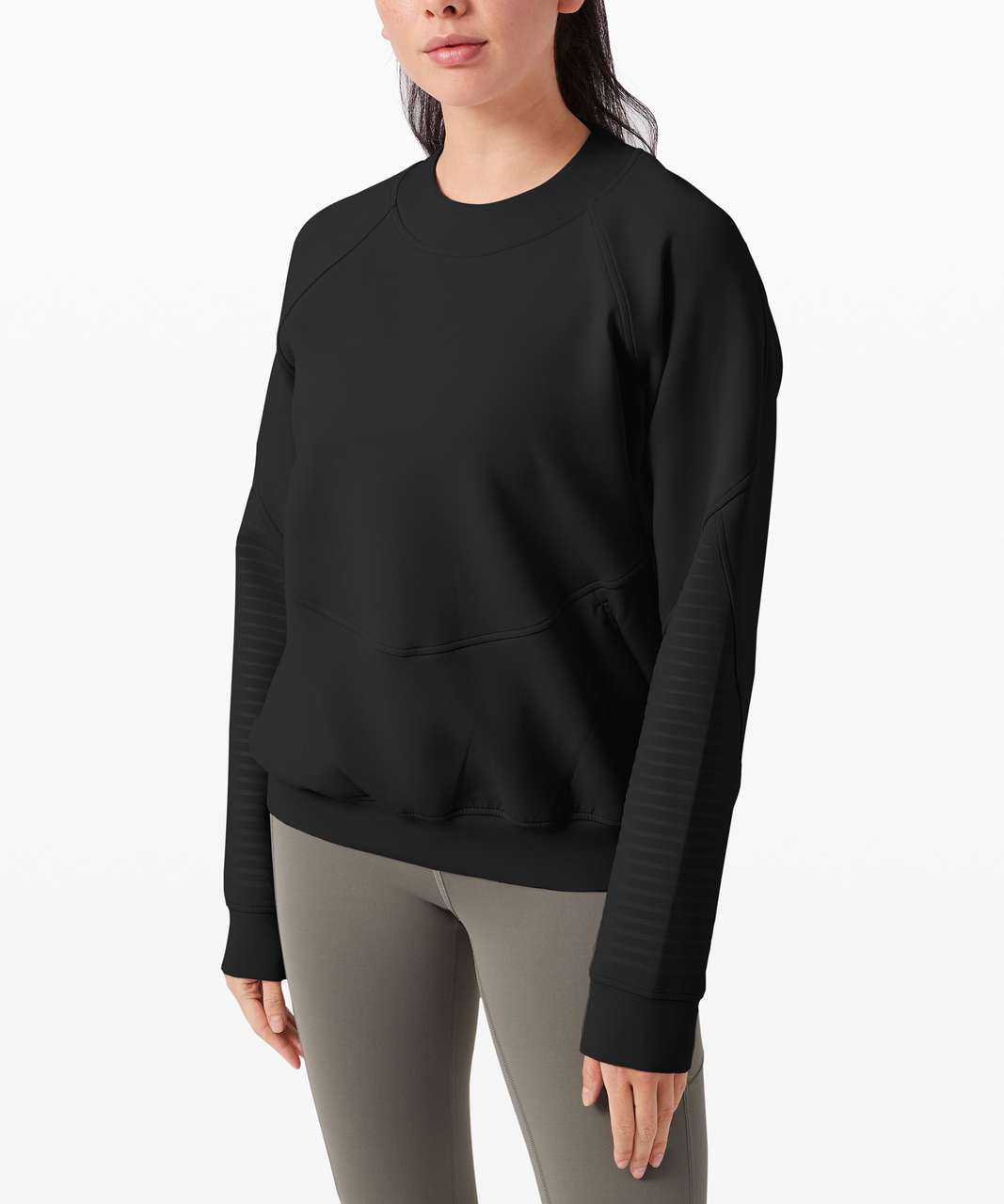 Lululemon Athletica Color Block Solid Black Sweatshirt Size 12