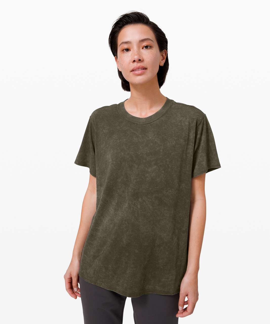 Lululemon All Yours Boyfriend Tee *Cloud - Cloudy Wash Dark Olive